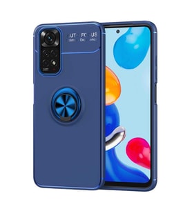 Xiaomi Redmi Note 11S Global Kılıf Yüzüklü Magnetli Ravel Case Kapak (Mavi)