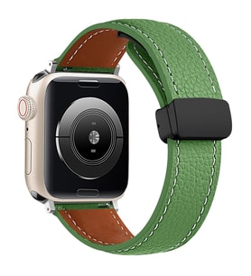 ​​Amazfit Pace GTR 2 2E Lite 47mm Kordon Magnetli PU Deri Kordon 22mm (Koyu Yeşil)