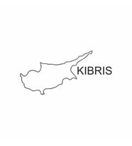Kıbrıs Harita Araba Sticker siyah 17x10 CM (Siyah)