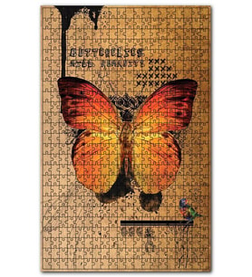 Cakapuzzle Butterflies kill Humanity Afişi Görseli Puzzle Yapboz MDF (Ahşap) (1000 Parça)