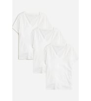 Kadın V Yaka Regular Tshirt SPR24TSK45-3 (Beyaz)