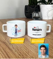 Kişiye Özel Karikatürlü Hemşire Hediye Lüks Fincan Erkek Hemşireye Tıp Bayramı Hediyesi (Beyaz)