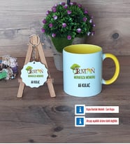 Orman Muhafaza Memuru Kupa Bardak Kırmızı ve Ahşap Anahtarlık Hediye (Model 6)