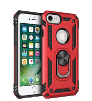 Microsonic Apple iPhone 6S Plus Kılıf Military Ring Holder (Kırmızı)
