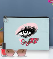 BK Gift Kişiye Özel İsimli-5 Astarlı Portföy Çanta 30x21cm(12 Renk Seçeneği), Baskılı El Çantası, Organizer Çanta (Açık Mavi)