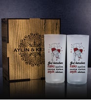 eJOYA Kişiye Özel Kutusunda 2'li Rakı Bardağı Hediye Seti 107203 (Kırmızı)