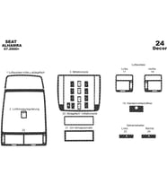 Meriç® Seat Alhambra Ön Torpido Kaplama Maun 24 Parça 2000-› (Karbon)