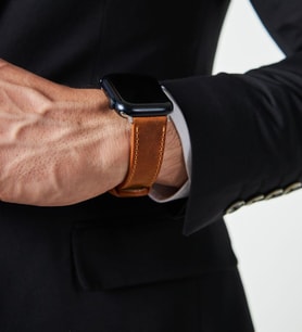vagave Apple Watch İsme Özel Deri Kordon 2 3 4 5 6 7 42-44-45 mm 9 Renk (Hardal)