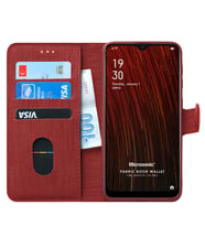 Microsonic Oppo F9 / F9 Pro Kılıf Fabric Book Wallet (Kırmızı)
