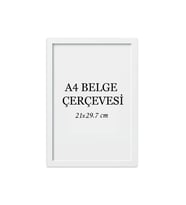 Diploma Çerçevesi  Belge Çerçevesi Sertifika Fotoğraf Çerçevesi A4  Tekli Boş Çerçeve 21x29,7 (Beyaz)