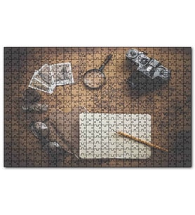 Cakapuzzle Seyahat Eşyaları ve Dünya Haritası Puzzle Yapboz MDF (Ahşap) (500 Parça)
