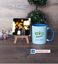 Çevre Mühendisi Fotoğraflı Dekoratif Taş, Kupa Bardak Beyaz Hediye (Model 4)