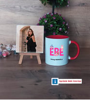 Ebe Fotoğraflı Dekoratif Taş, Kupa Bardak Beyaz Hediye (Model 2)