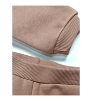 Nakış Fil Detaylı 3 İplik İkili Bebe Takımı (Kahverengi)