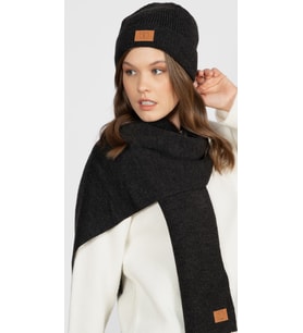 RTD&VLD  Porto Unisex Triko Atkı Bere Set Ekru (Antrasit)