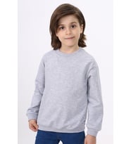 Toontoy Erkek Çocuk Baskılı Sweatshirt ( Gri-Melanj)