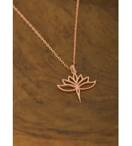 DKMN Gümüş Demet Lotus Çiçeği Kolye Kadın Gümüş Kolye (Rose)