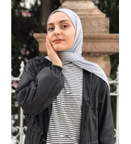 Fin Scarf Penye Şal 60 x 190 Cm (Gümüş)