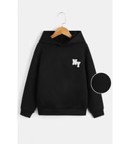 Ny Baskılı Erkek - Kız Çocuk Rahat Kalıp Sweatshirt (Siyah)
