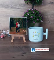 Doğum Günü Hediyesi Fotoğraflı Dekoratif Taş, Kupa Bardak Beyaz Hediye (Model 12)