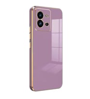 Microsonic Vivo V25 5G Kılıf Olive Plated Siyah (Lila)