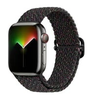 Ally Apple Watch 7-8 41mm 6-5-4 40mm Japon Tokalı Elastik Kayış Kordon 3-2-1 38mm (Desenli Siyah)