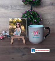 Kadın Sınıf Öğretmenine Hediye Fotoğraflı Dekoratif Taş, Kupa Bardak Beyaz Hediye Öğretmenler Günü Hediyesi (Model 10)