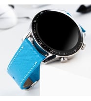 vagave Huawei Watch Deri Kordon GT2 GT3 GT4 GT5 Pro Uyumlu 22mm İsme Özel Doğal Deri Akıllı Saat Kordonu Yeni Yıl Yılbaşı Hediyesi Sevgiliye Eşe Arkadaşa İsime Özel Saat Kordonu Hediyesi (Mavi)