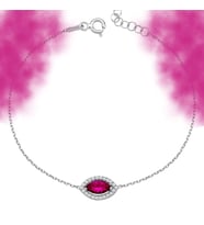 Usho Jewelry 925 Ayar Gümüş Mekik Bileklik (Pembe)