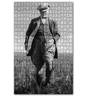 Cakapuzzle  Atatürk Buğday Tarlası Siyah Beyaz Puzzle Yapboz MDF (Ahşap) (255 Parça)