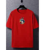 Unisex Nasa Baskılı T-shirt (Kırmızı)