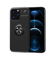 Apple iPhone 13 Pro Max Kılıf Zore Ravel Yüzüklü Silikon Kılıf (Siyah)