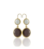 Kadir Jewellery 22 Ayar Altın Kaplama Kadın İnci Küpe -El İşçiliği Ve Hipoalerjenik Küpe (Bordo)