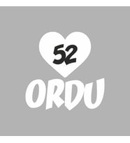 Kalpli 52 Ordu Araba Sticker siyah 20x15 CM (Beyaz)