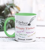 Türkçe Öğretmeni Tasarımlı Kişiye Özel Kupa Bardak (Yeşil)