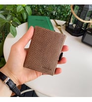 Modica® Montana - Hakiki Deri Minimalist Katlanabilir Cüzdan (Vizon)