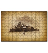 Cakapuzzle Kara Kalem Sanatı Şato Görseli Puzzle Yapboz MDF (Ahşap) (500 Parça)