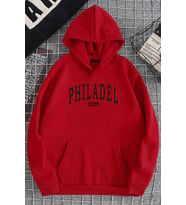 Unisex Philadelphia Baskılı Sweatshirt (A.Kırmızı)
