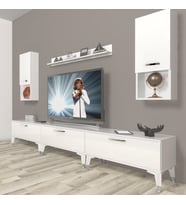 Decoraktiv Eko 270DA Slm Silver Tv Ünitesi Tv Sehpası (Beyaz)