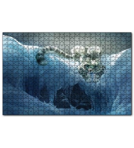 Cakapuzzle Karların Arasındaki Sevimli Vaşak Puzzle Yapboz MDF (Ahşap) (255 Parça)