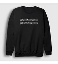 Presmono Unisex Beyaz Music Pilot Airplane Uçak Sweatshirt 408659tt (Siyah)