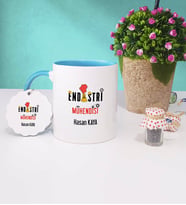 Endüstri Mühendisi Kupa Bardak ve Anahtarlık (Mavi)