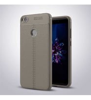 Huawei P9 Lite Mini Kılıf Deri Tarzı Niss Silikon Case (Gri)