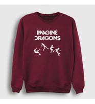 Presmono Unisex Beyaz World Imagine Dragons Sweatshirt 83157tt (Bordo)