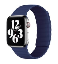 Apple Watch 7/8/9 41mm Kordon Renkli Strap Deri Loop Kordon (Lacivert)