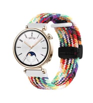 Sneezy Huawei Watch GT 4 41mm İle Uyumlu 18mm FiberLink Manyetik Tokalı Örgü Kordon (Rainbow)