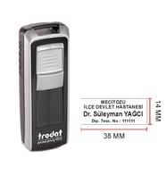 TRODAT 9511 CEP KAŞE - İSİM ÜNVAN KAŞESİ  - İSİM YAZILI KALEM HEDİYELİ (Gri)
