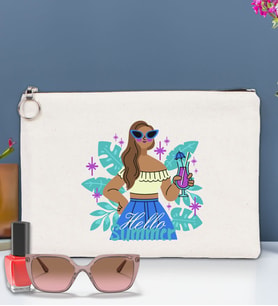 BK Gİft Yaz Temalı-3 Astarlı Portföy Çanta 30x21cm(12 Renk Seçeneği), Baskılı El Çantası, Organizer Çanta (Ham)