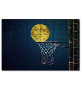 Cakapuzzle Basket Potası ve Dolunay İllüstrasyon Puzzle Yapboz MDF (Ahşap) (500 Parça)