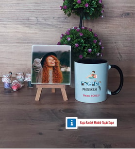 İngilizce Öğretmeni Fotoğraflı Dekoratif Taş, Kupa Bardak Beyaz Hediye Öğretmen Günü Hediyesi (Model 11)